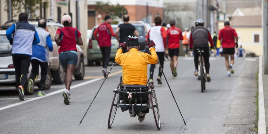People with disabilities participating in an event