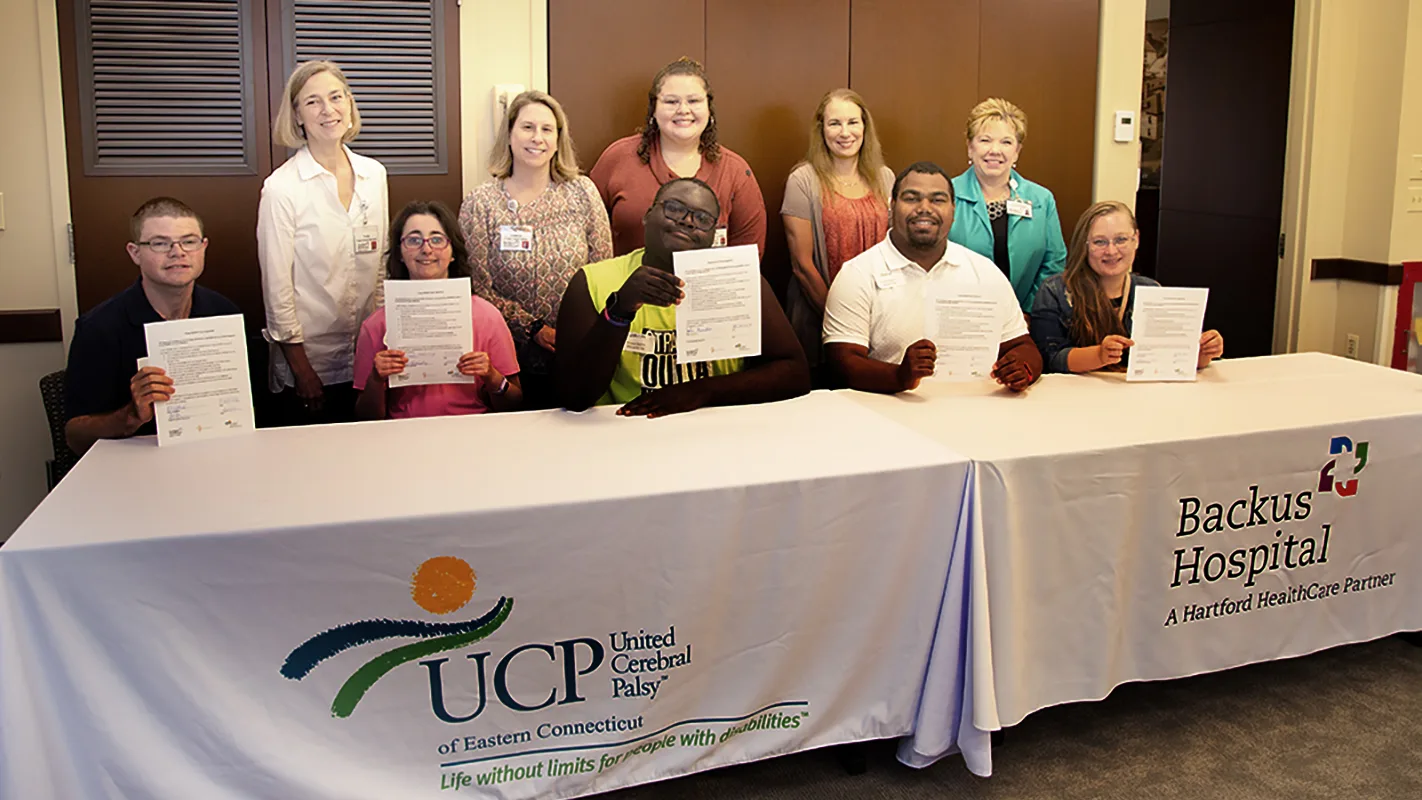 UCP interns sign contract with Backus Hospital program administered by DDS of CT