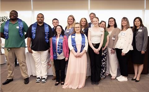 Project SEARCH graduates along with UCP and Backus Hospital team members celebrate graduation, 2025