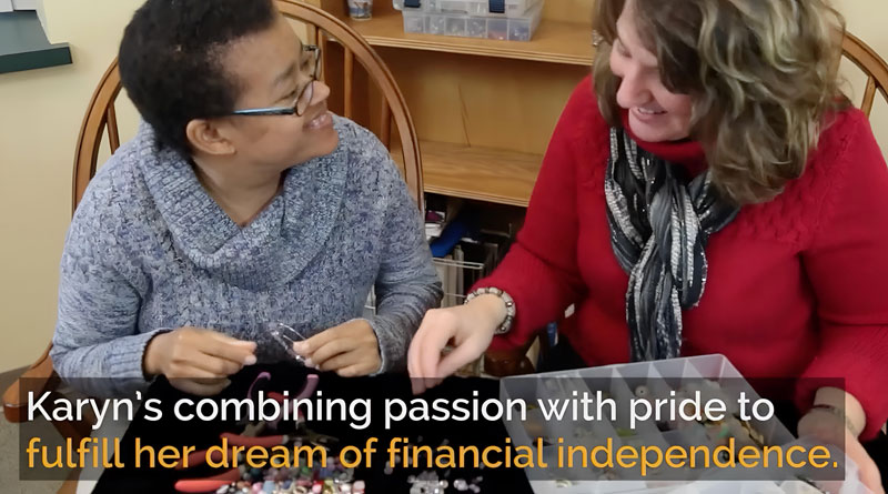 Karyn Jones creating jewelry.